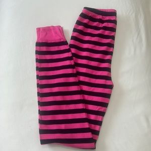 NWOT Gymboree black and pink striped pajama pants with cuffed bottom